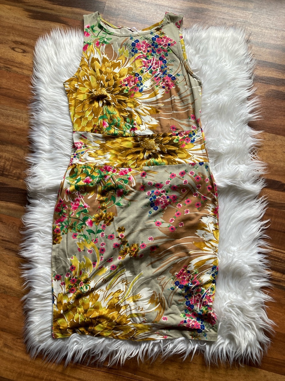 Lascana Size 40 (8) sleeveless floral patterned tank dress